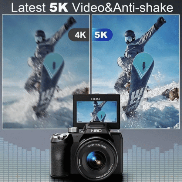 Appareil photo numérique – Non spécifié – 5K – 64mp – Zoom 16x – Écran 3,0 pouces 180° – Image 3