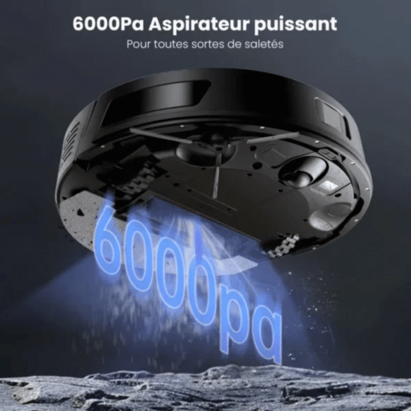 Proscenic Q8 Max- Aspirateur Robot Laveur 2 en 1 – 6000Pa – Station Auto-Vidage3L – 200 Min – Navigation LiDAR – Connecté Alexa, – Image 4
