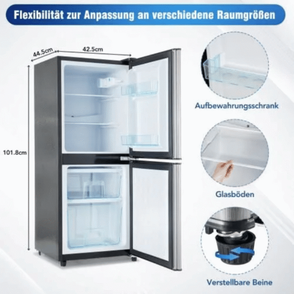 Réfrigérateur bi-zone basse consommation 106L réfrigérateur 60L + congélateur 4 étoiles 46L, 7 réglages de température éclairage – Image 2