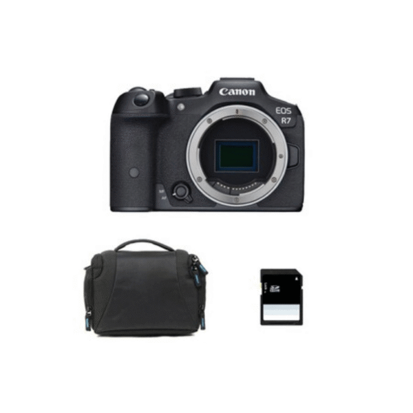 Appareil photo hybride Canon EOS R7 Nu + Sac + Carte SD 8 Go