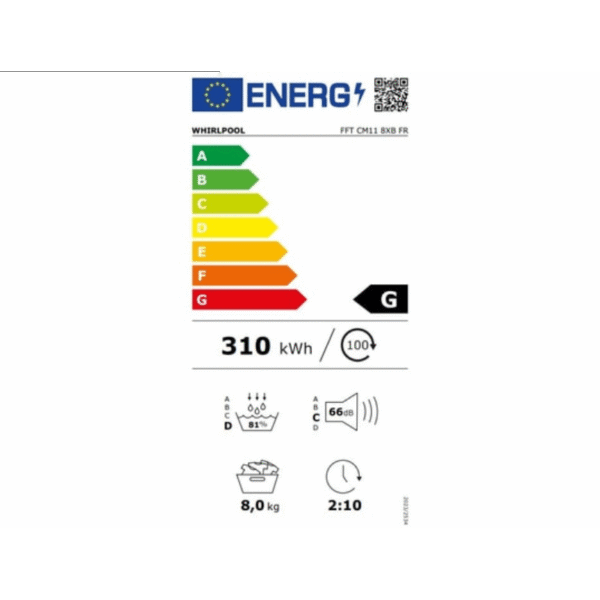 WHIRLPOOL - Sèche linge Condensation FFTCM118XBFR – Image 3
